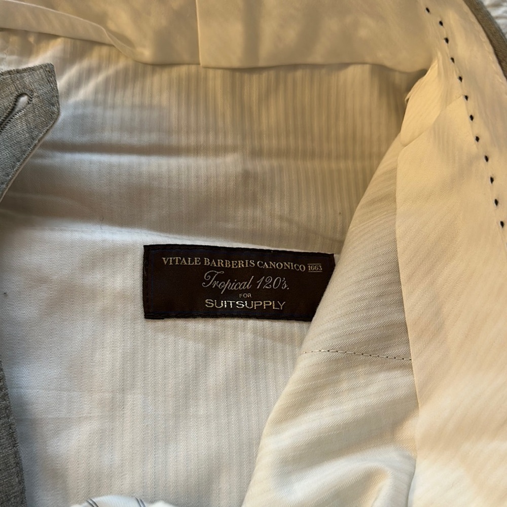 Suitsupply Gray Dress Pants with Flat-Front and Vertical Creases - Picture 5 of 5